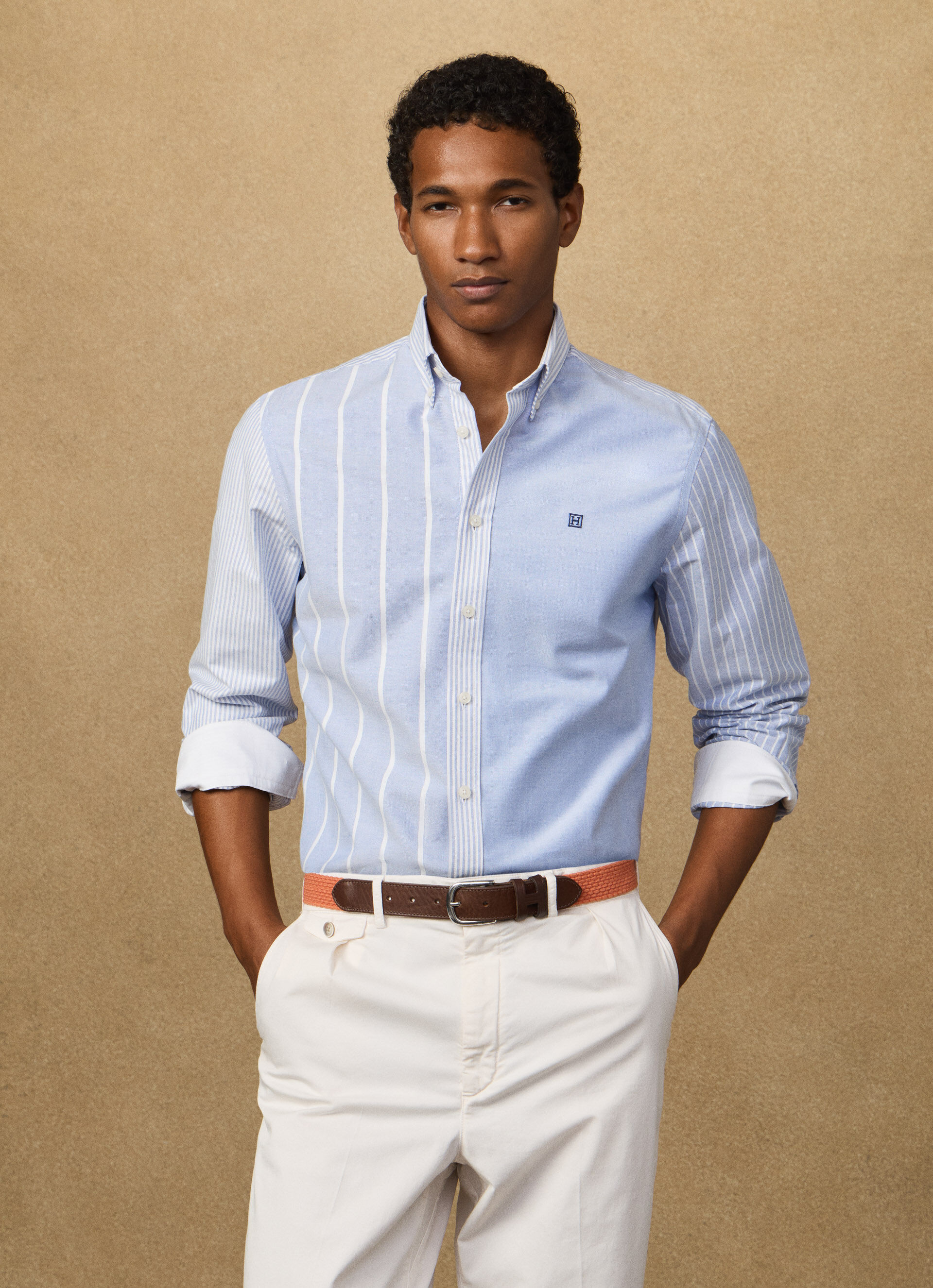 Classic Fit Patchwork Oxford Shirt | Hackett London