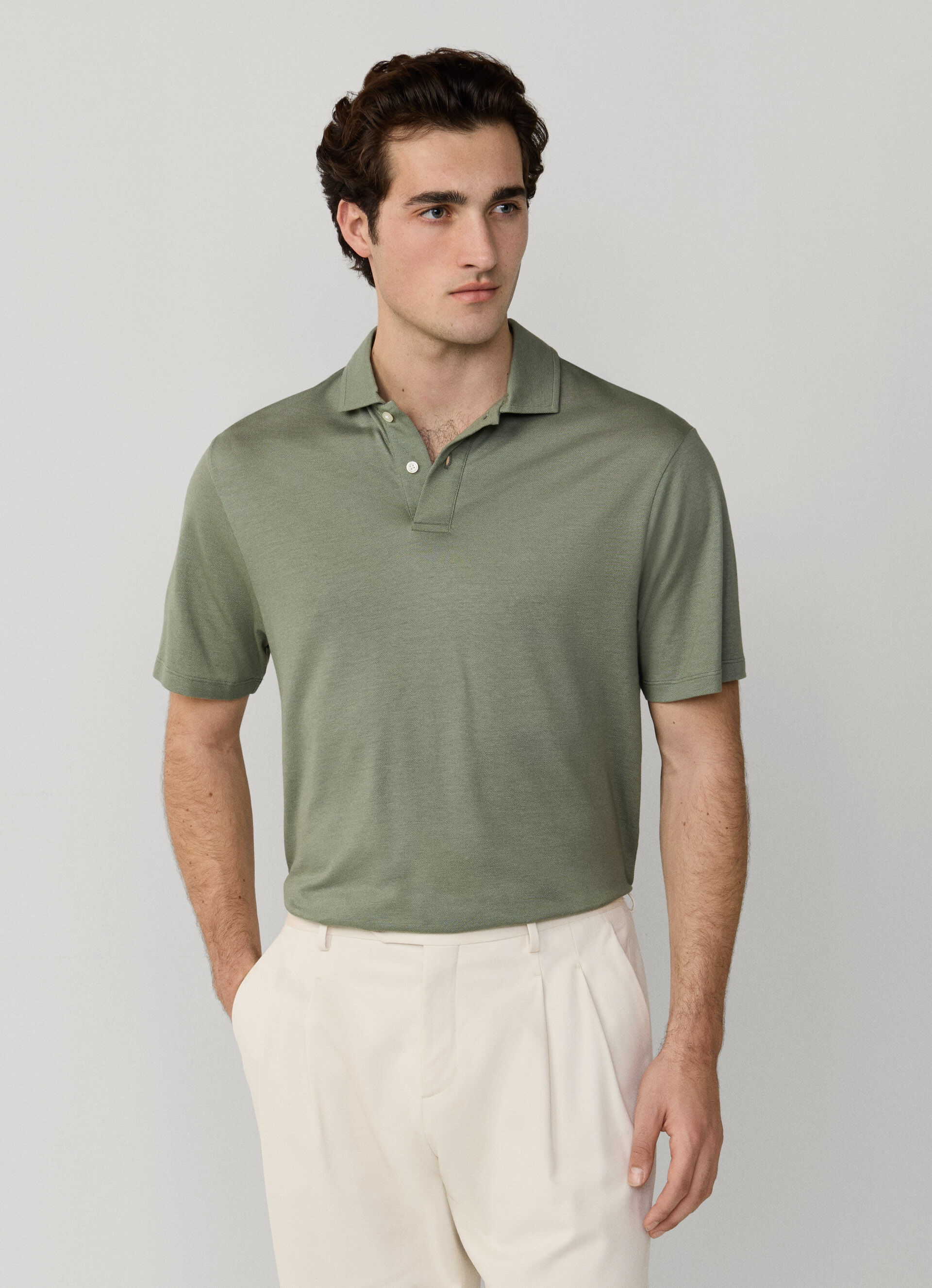 Classic Fit Short Sleeve Travel Pique Polo | Hackett