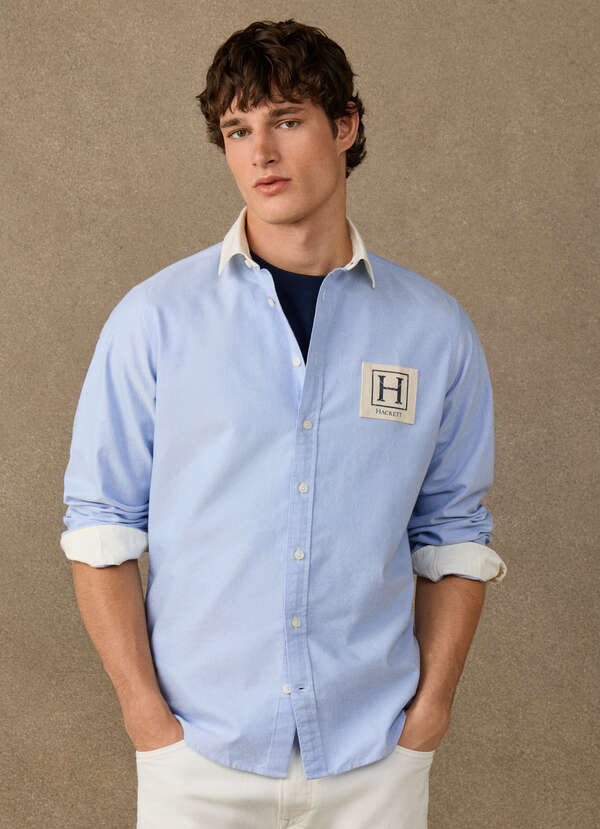 Classic Fit Branded Solid Rugby Shirt