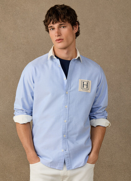 Classic Fit Branded Solid Rugby Shirt