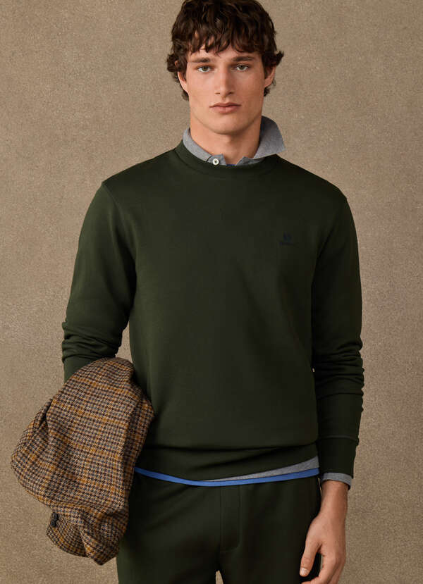 Branded Cotton Crew Neck Sweat