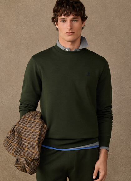 Branded Cotton Crew Neck Sweat