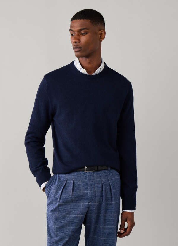 Merino Wool-Cashmere Blend Crew Neck Jumper - 2