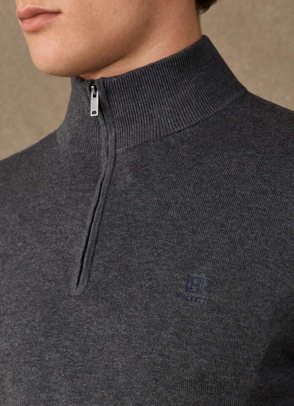 Cotton Branded Quarter Zip Jumper - 2