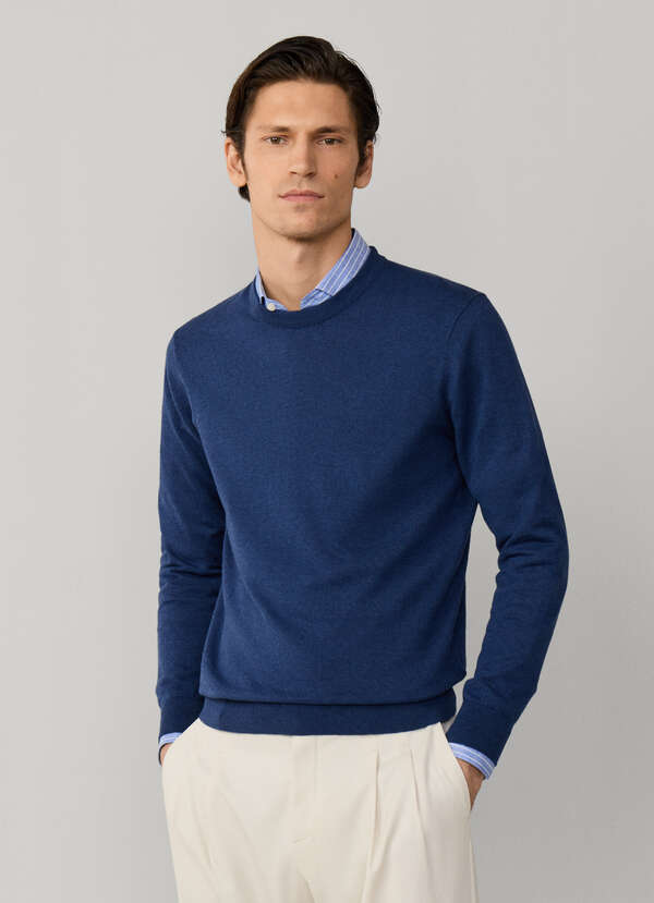 Cotton-Linen Knitted Crew-Neck Jumper - 2 Cotton-Linen Knitted Crew-Neck Jumper - 2