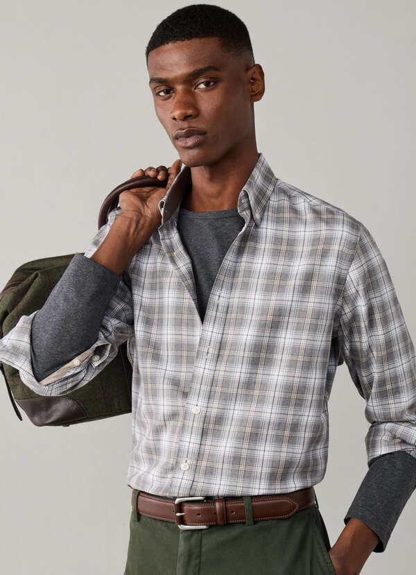 Tailored Fit Plaid Check Flannel Shirt Tailored Fit Plaid Check Flannel Shirt