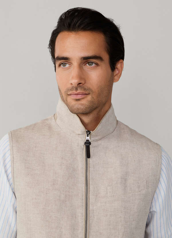 Cotton-Linen Textured Gilet - 2
