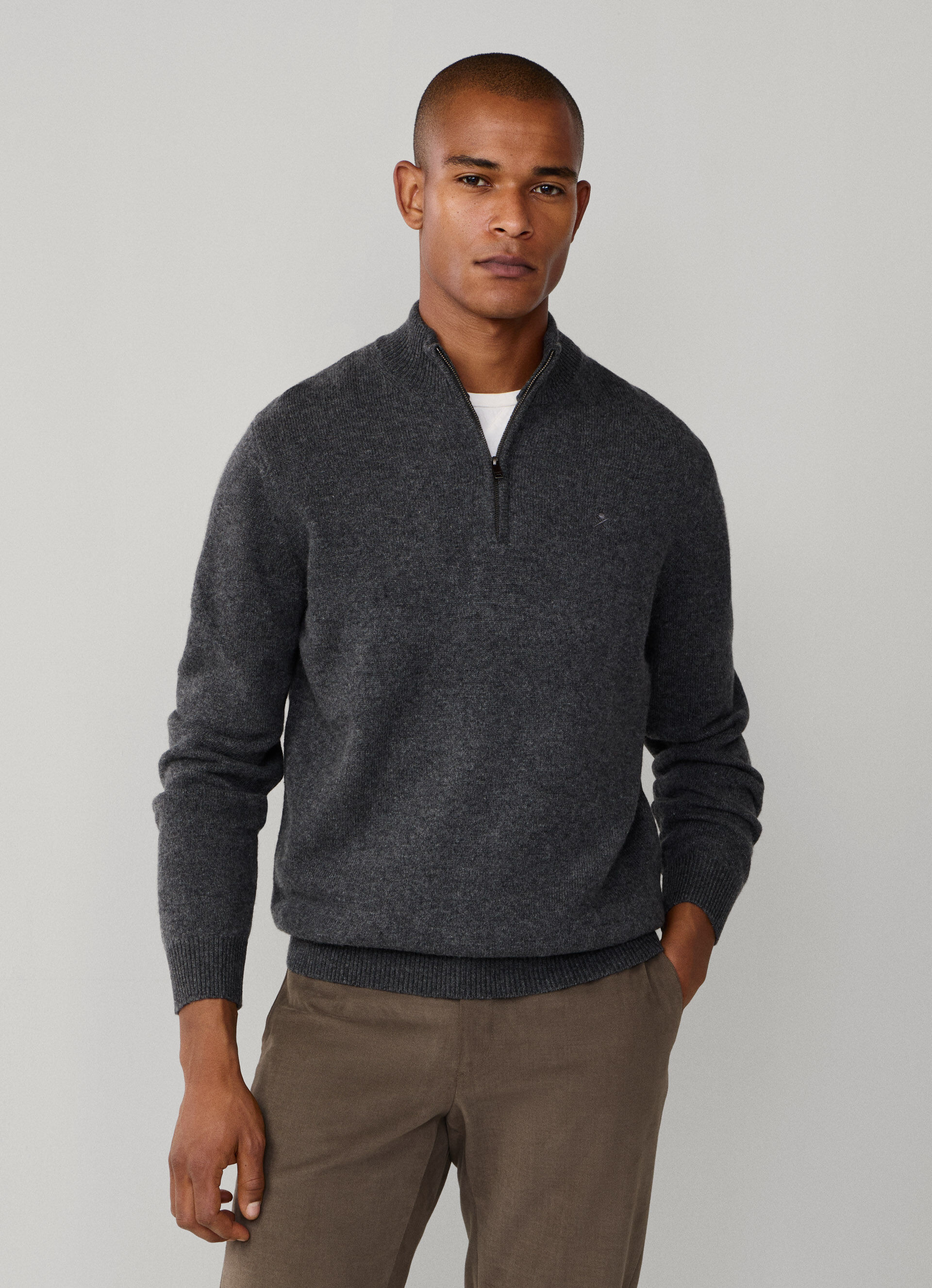 Lambswool Quarter Zip Jumper | Hackett London