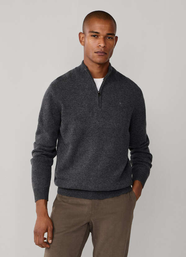 Lambswool Quarter Zip Jumper - 2