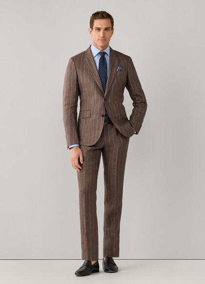 Pure Linen Wide Stripe Suit
