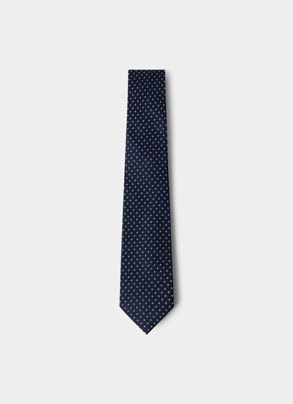 Silk Geometric Flower Tie