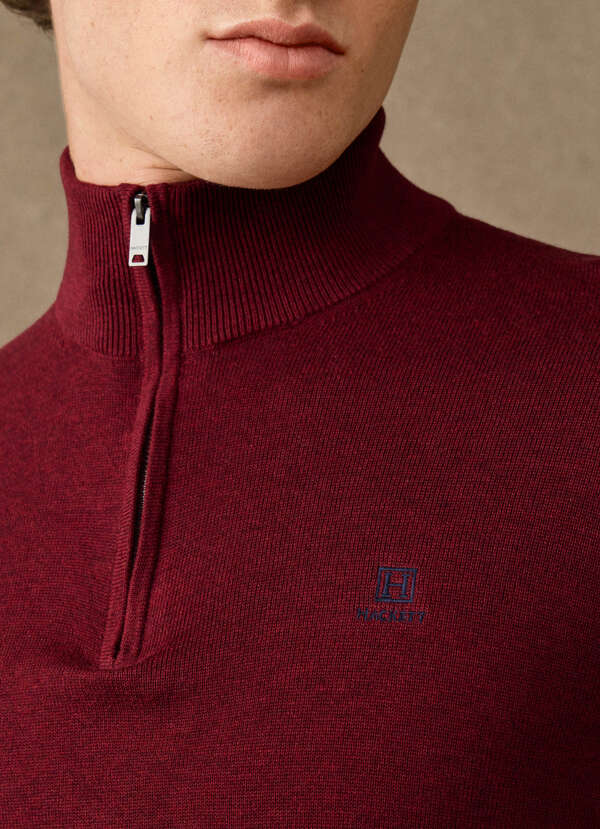 Cotton Branded Quarter Zip Jumper - 2