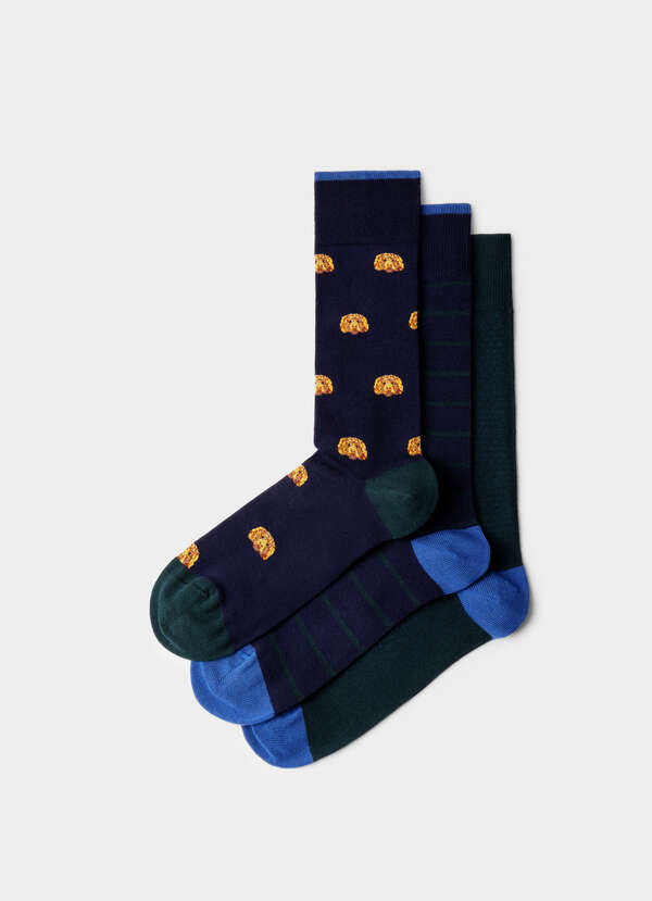 Three Pack Combed Cotton Harry Socks