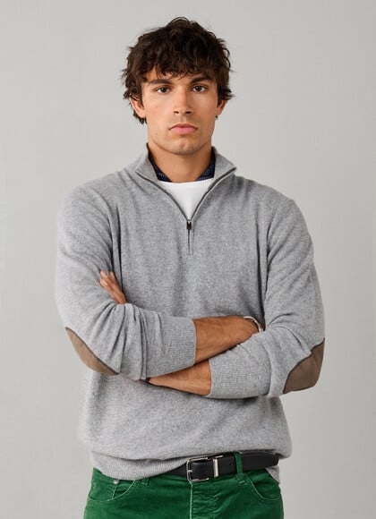 Merino Wool-Cashmere Quarter Zip Jumper