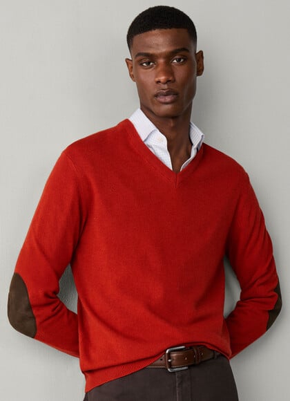 Merino Wool-Cashmere Blend V-Neck Jumper