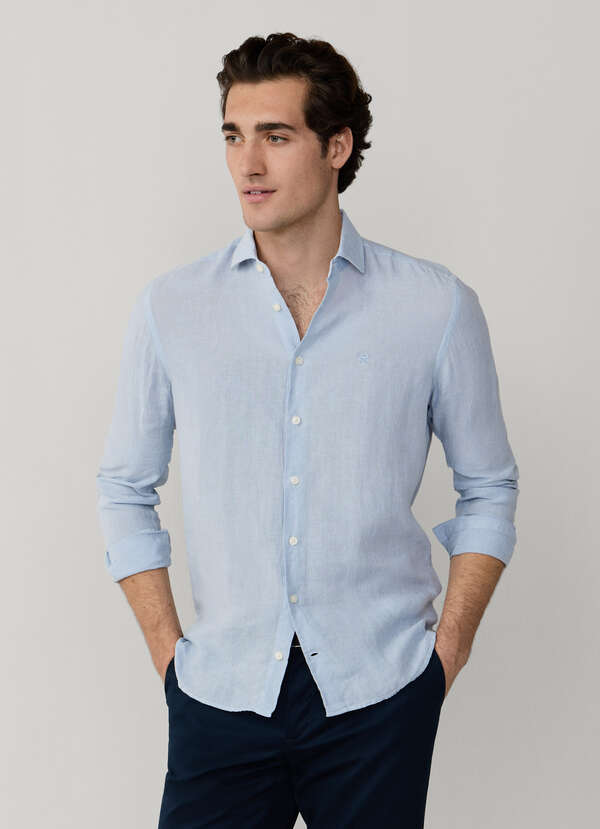 Tailored Fit Garment Dyed Linen Shirt Tailored Fit Garment Dyed Linen Shirt