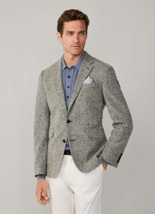 Cotton Glencheck Knit Blazer Cotton Glencheck Knit Blazer