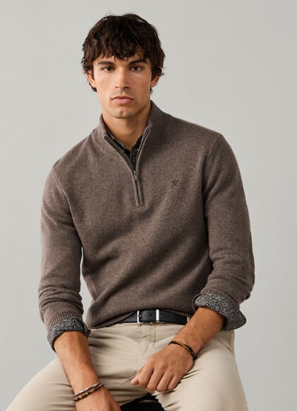 Lambswool Quarter Zip Jumper