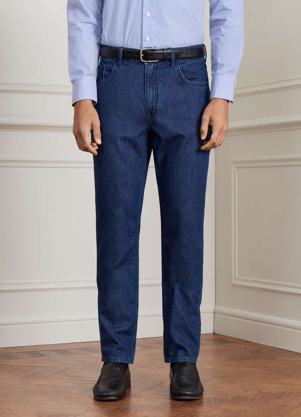 Regular Fit Mid Wash 5 Pocket Denim - 2 Regular Fit Mid Wash 5 Pocket Denim - 2