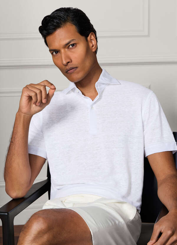 Classic Fit Pure Linen Short Sleeve Polo Classic Fit Pure Linen Short Sleeve Polo