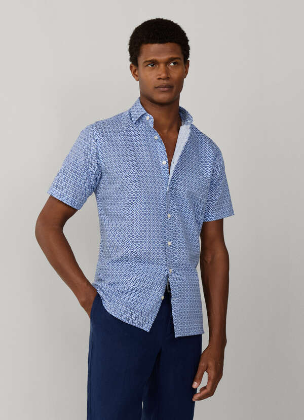 Tailored Fit Print Short Sleeve Shirt