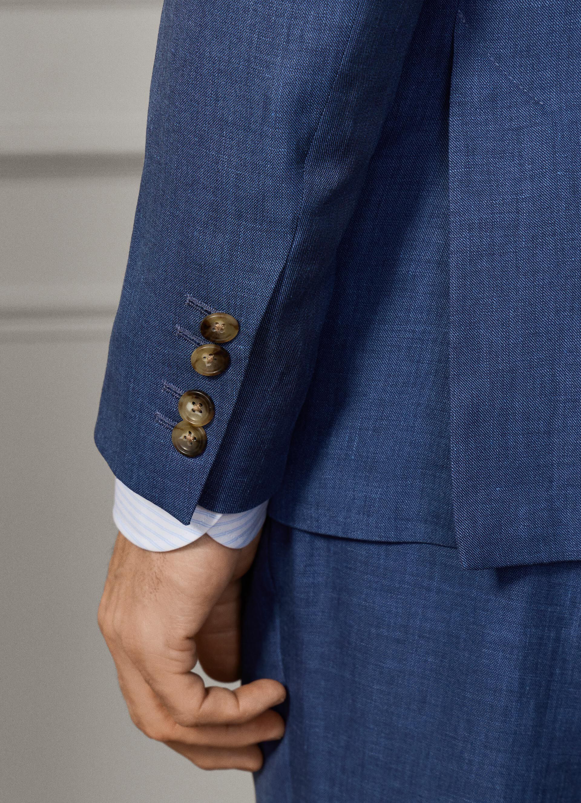Linen-Wool Hopsack Suit - Woven In Italy | Hackett London