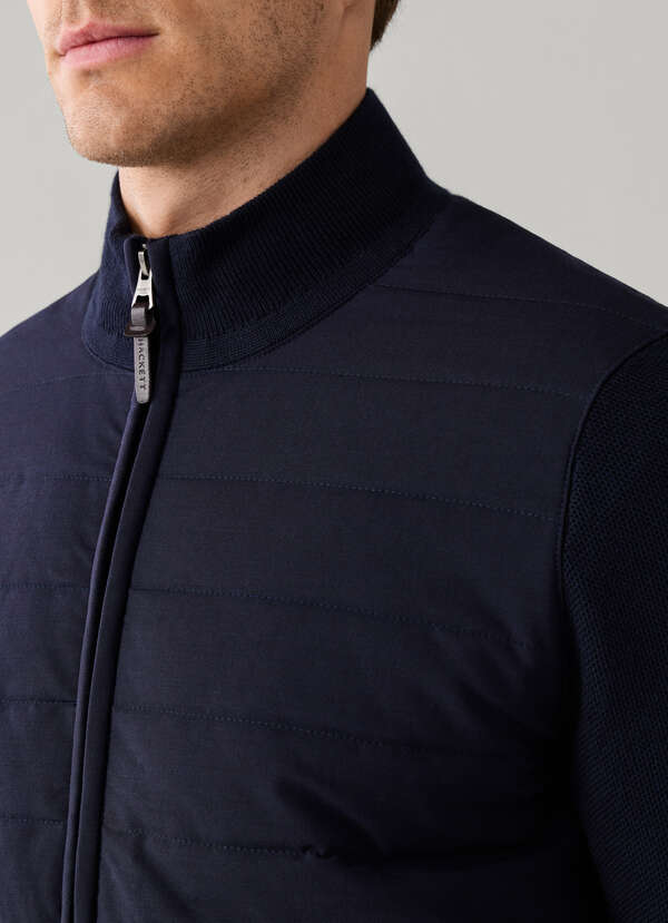 Cotton Knit Baffle Hybrid Full Zip Jacket - 2 Cotton Knit Baffle Hybrid Full Zip Jacket - 2