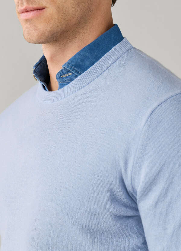 Merino Wool-Cashmere Blend Crew Neck Jumper - 2 Merino Wool-Cashmere Blend Crew Neck Jumper - 2