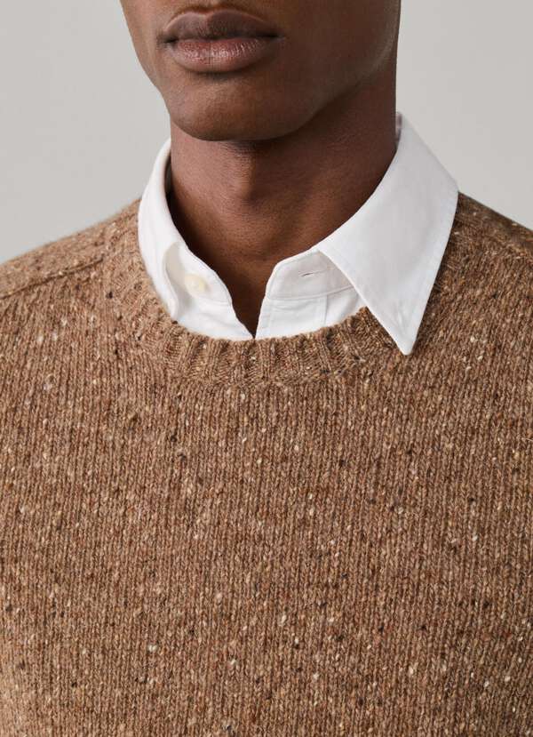 Merino Wool Donegal Crew Neck Jumper - 2