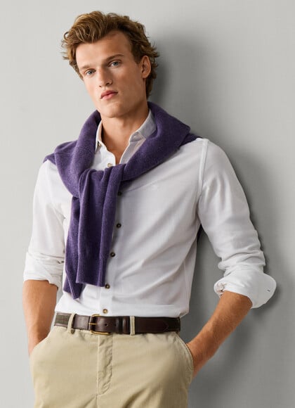 Tailored Fit Melange Jersey Shirt