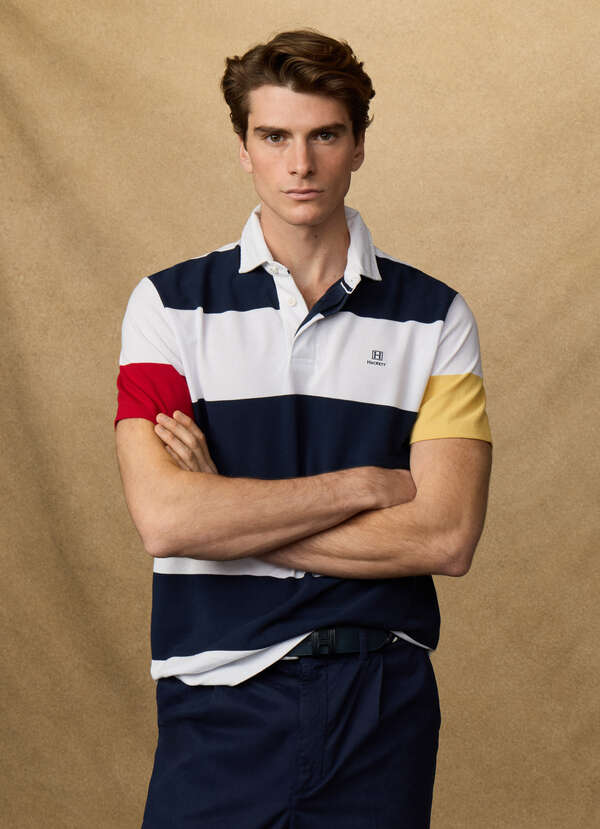 Classic Fit Short Sleeve Stripe Rugby Shirt Classic Fit Short Sleeve Stripe Rugby Shirt