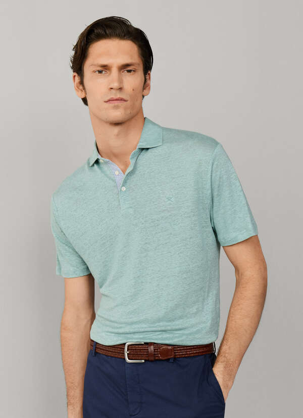 Classic Fit Short Sleeve Linen Polo
