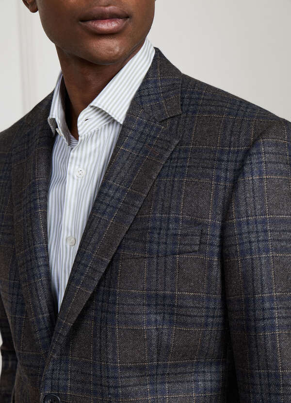 Wool-Cashmere Check Blazer - Woven in Italy - 2
