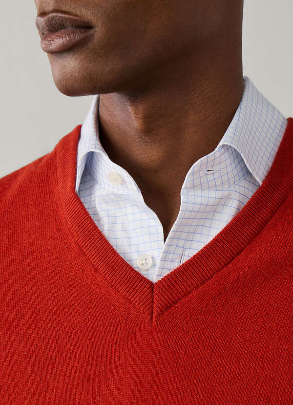 Merino Wool-Cashmere Blend V-Neck Jumper - 2