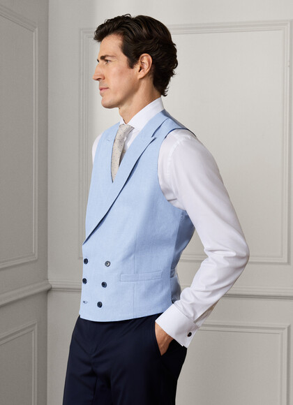 Double Breasted Linen Waistcoat