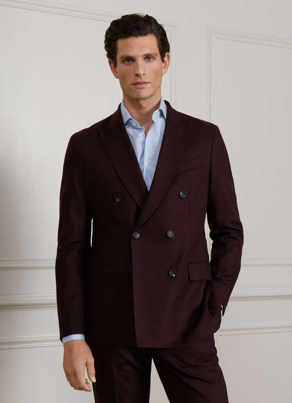 Wool Double Breasted Blazer -Woven in Italy