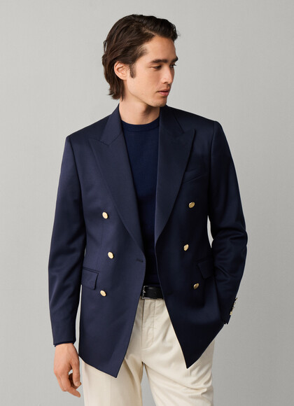 Wool Gold Button Blazer - Woven in England