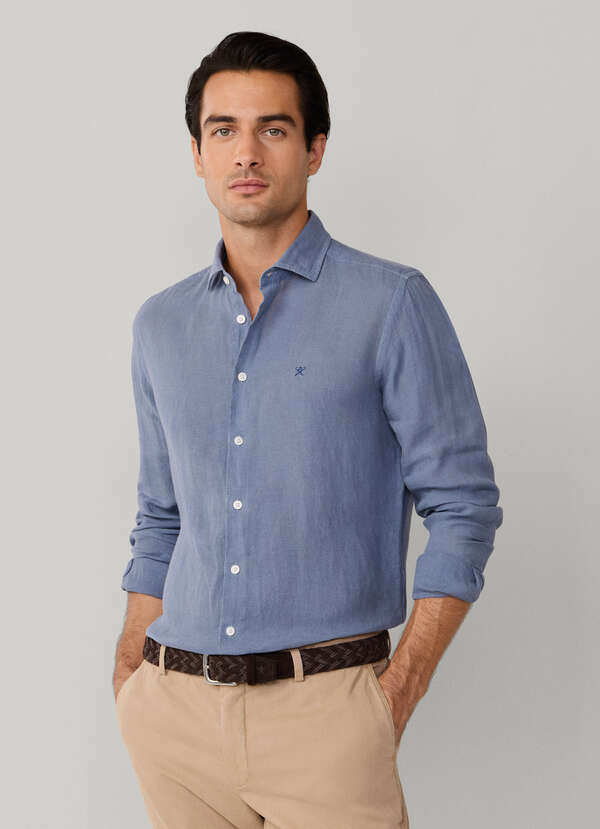 Tailored Fit Garment Dyed Linen Shirt
