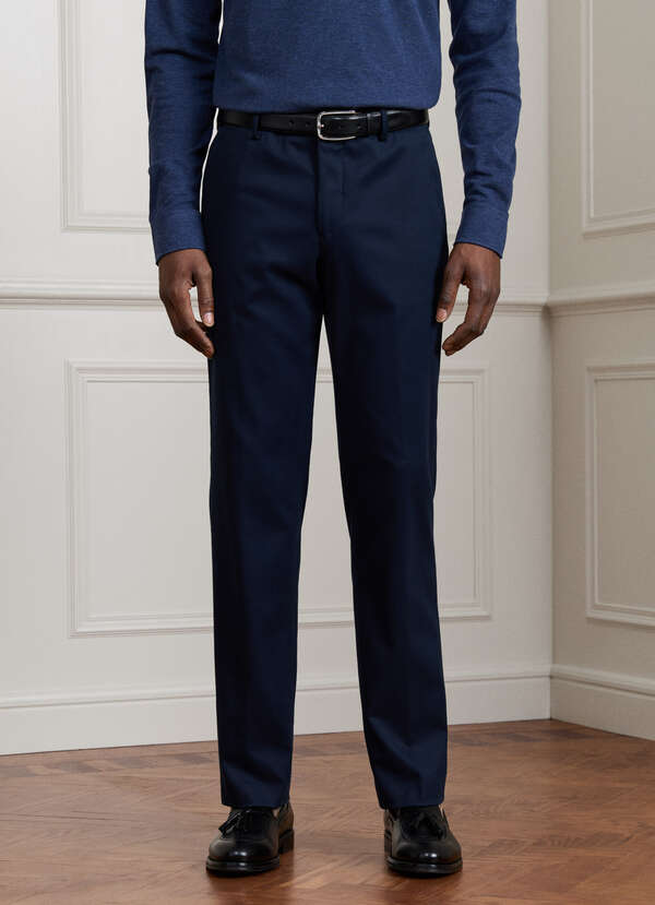 Classic Fit Stretch Cotton-Cashmere Trouser - 2