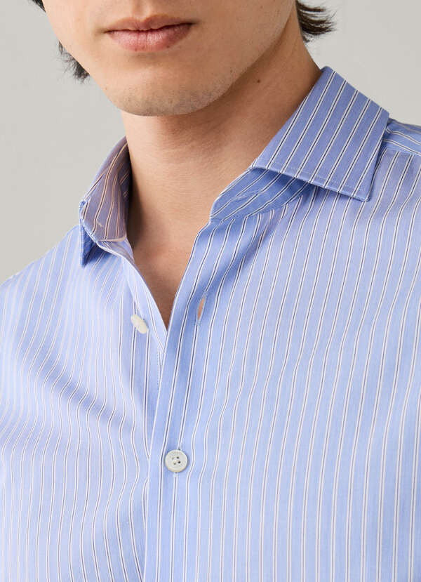 Classic Fit Two-Tone Stripe Shirt - 2 Classic Fit Two-Tone Stripe Shirt - 2