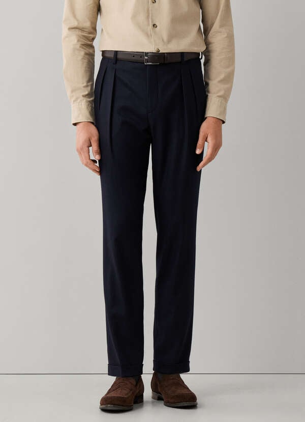 Regular Fit Eton Double Pleat Trousers - 2 Regular Fit Eton Double Pleat Trousers - 2