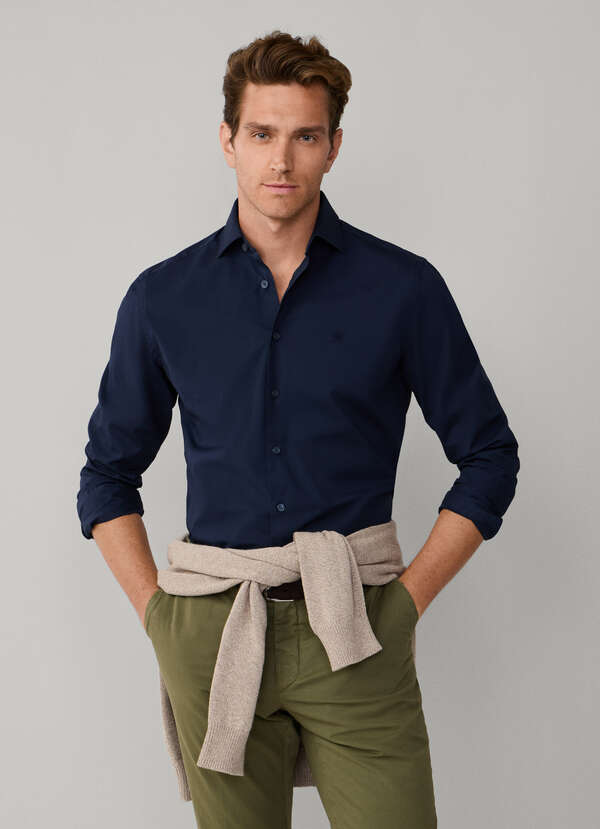 Tailored Fit Stretch Poplin Shirt