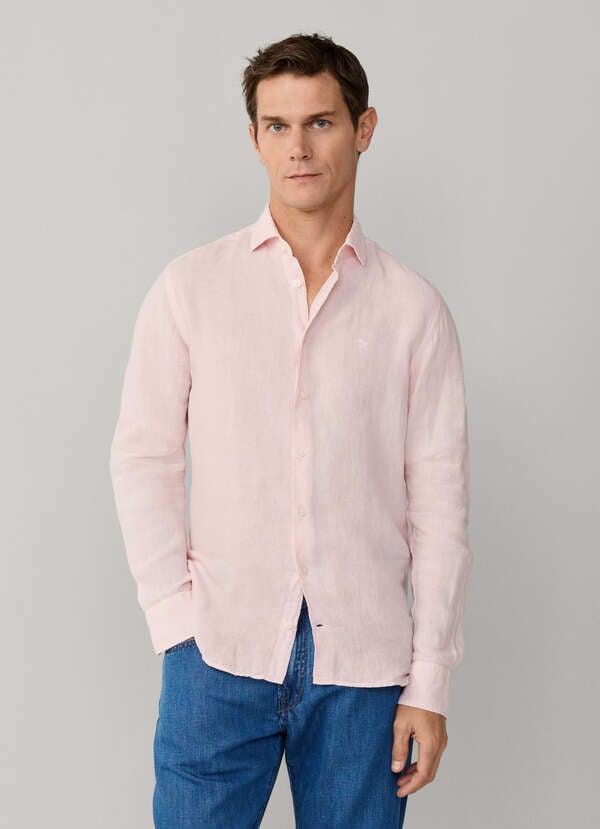 Tailored Fit Garment Dyed Linen Shirt - 2 Tailored Fit Garment Dyed Linen Shirt - 2
