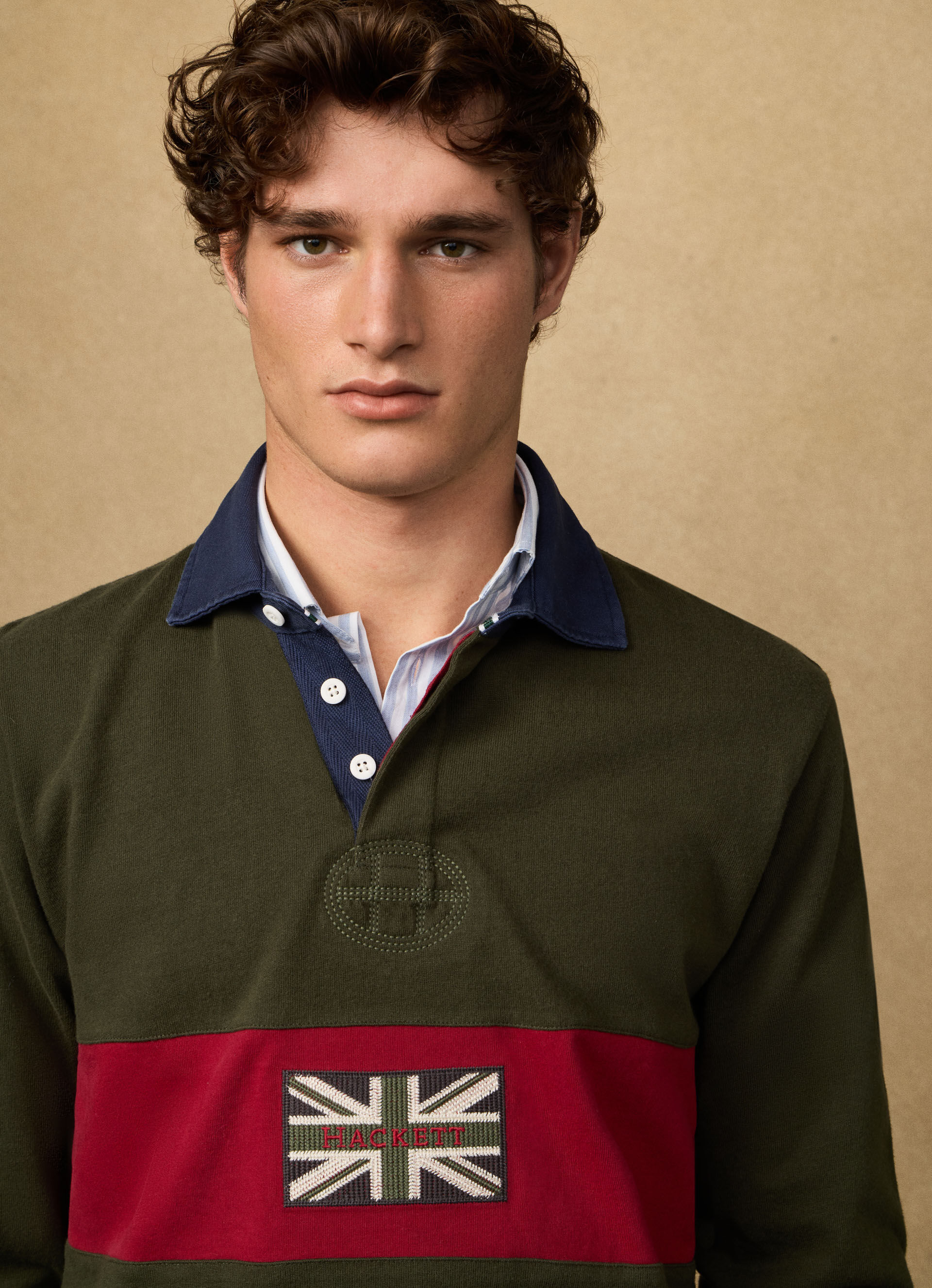 Classic Fit Long Sleeve Peaks Rugby | Hackett London