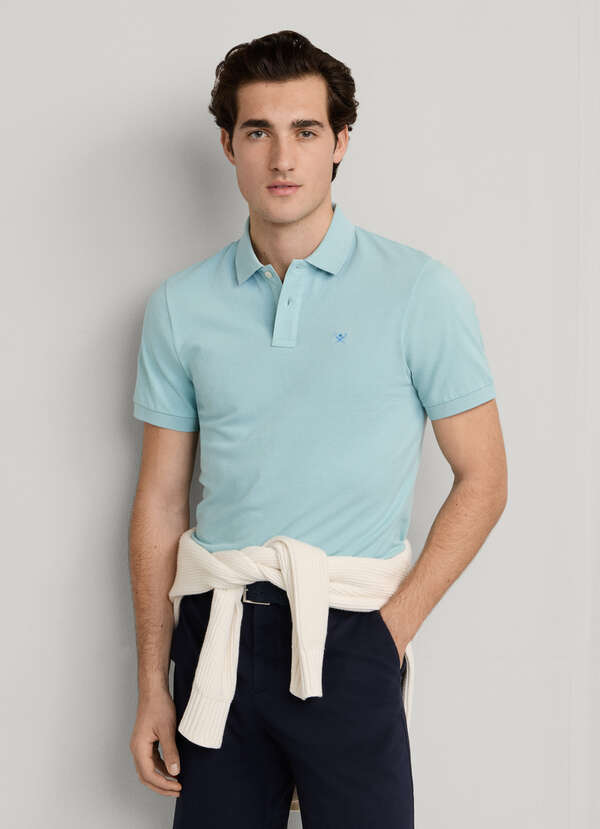 Slim Fit Short Sleeve Logo Pique Polo