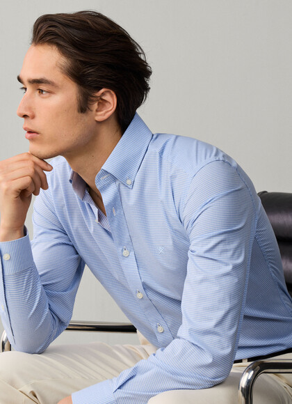 Tailored Fit Bi-Stretch Gingham Shirt