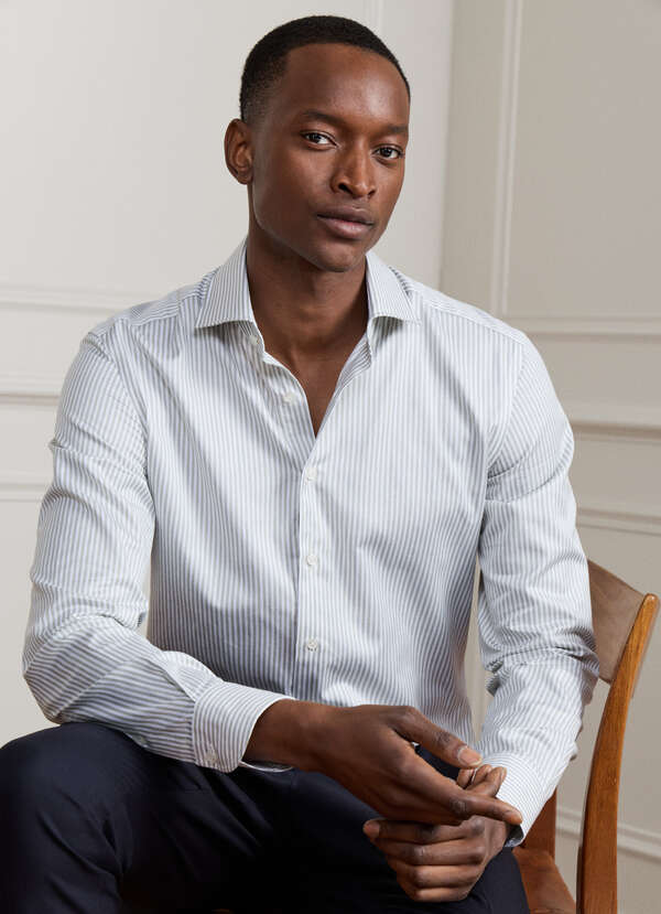 Tailored Fit Striped Twill Shirt Tailored Fit Striped Twill Shirt