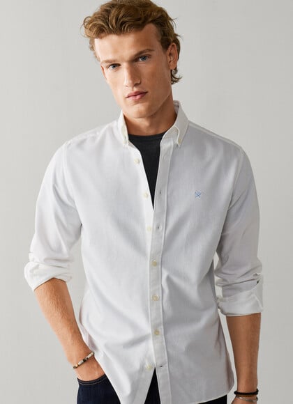 Tailored Fit Washed Oxford Shirt