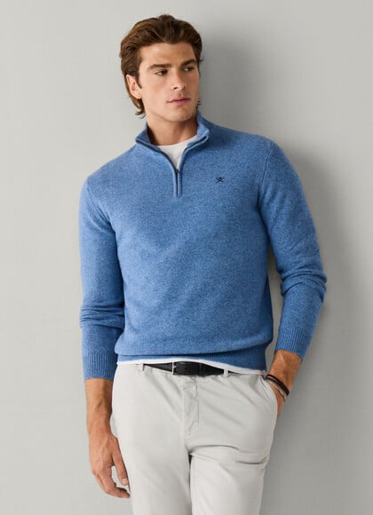 Lambswool Quarter Zip Jumper