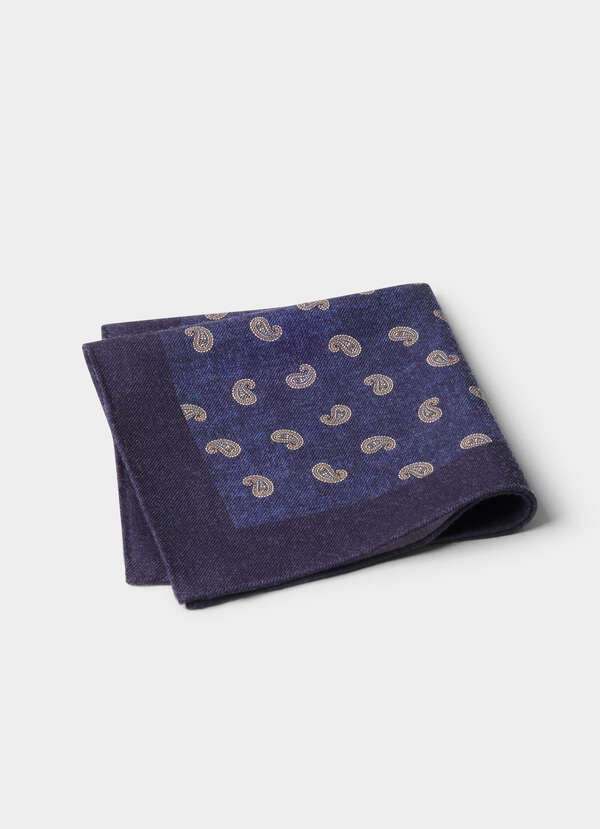 Paisley Wool Pocket Square